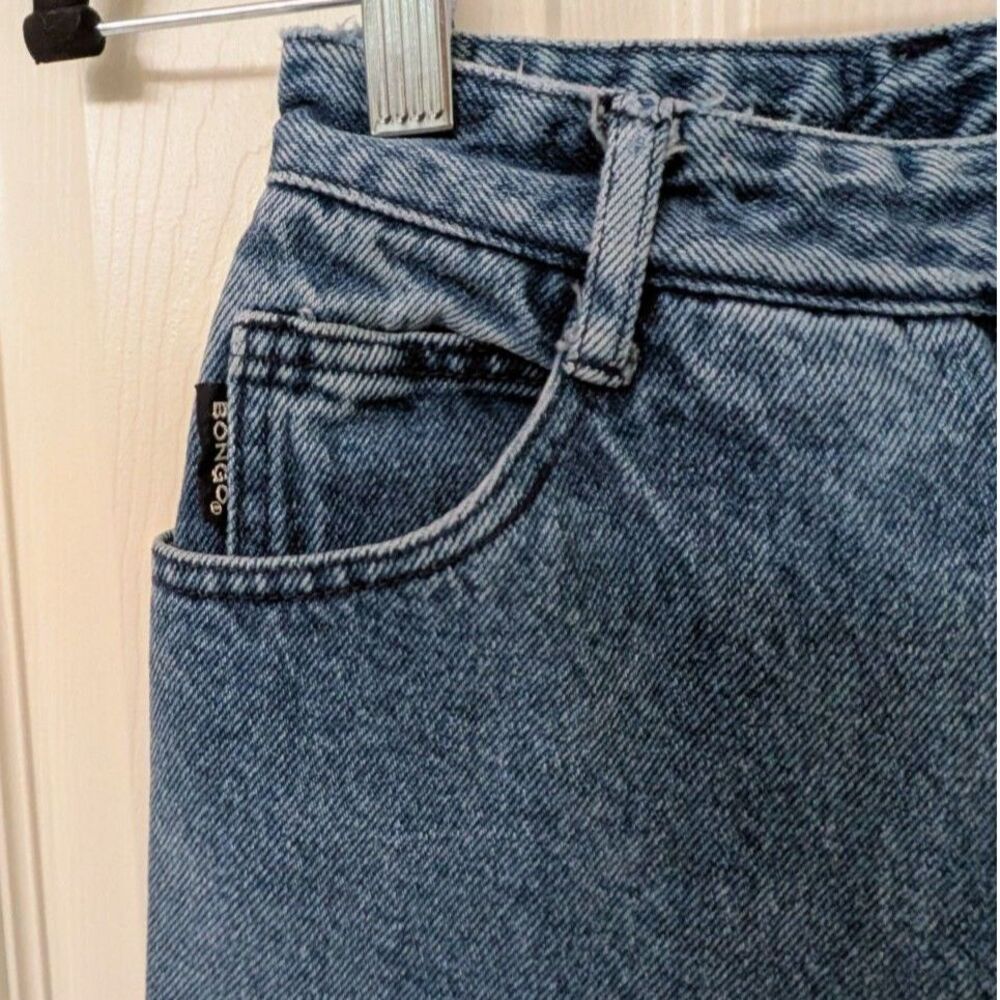 Bongo Vintage High Rise Button Fly Jeans Blue Wash Tapered Leg Mom Denim | SZ 3 - Picture 5 of 8